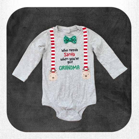 Koala Kids Other - Grey Christmas Onesie, Kid's 6-9M